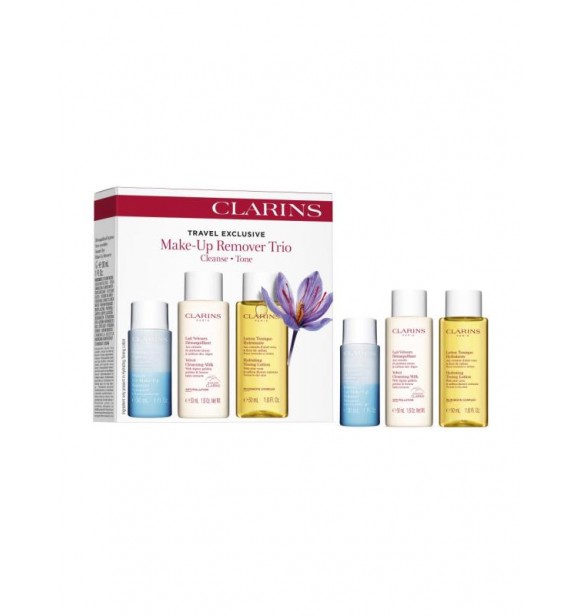 Clarins Travel Set Set cont.: Instant Eye Make-up Remover 30 ml + Velvet Cleansing Milk 50 ml + Hydrating Toning Lotion 50 ml 1PC