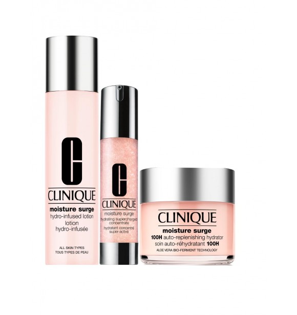 Clinique Moisture Surge Set cont.: 100H Auto-Rpl Hydrtor 125 ml + Hydra Super Concentra 48 ml + Hydrating Lotion 200 ml (GH 1300205) (set replaces GH 14 373ML