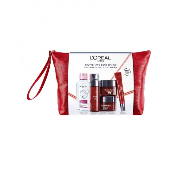 L.Oréal Paris Revitalift Laser Bag Set cont : Day Cream 50 ml + Night Cream 50 ml + Miscellar Water 95 ml + Eye Cream 15 ml + Laser Renew Serum 30 ml 1 PC