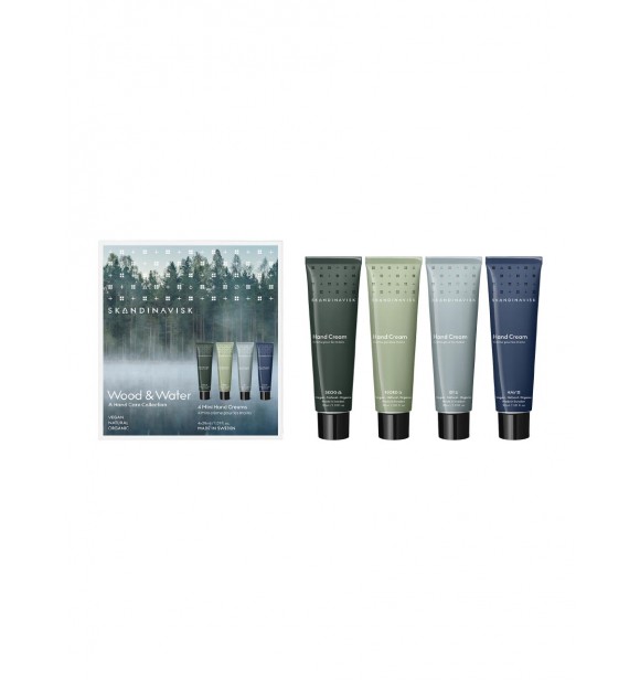 SKANDINAVISK Skandi Mixed 22020 SET 1 PC Wood and Water Set cont.: SKOG Hand Cream 30 ml (Ref.1622145) + FJORD Hand Cream 30 ml (Ref.1622150) + HAV Hand Cream 30 ml (Ref.1622153)+ ØY Hand Cream 30 ml (Ref.1622151)