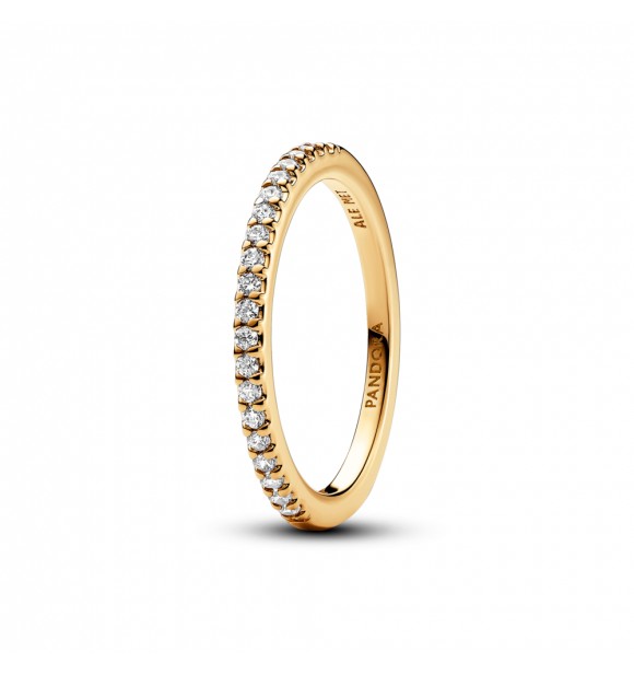 PANDORA 162999C01-48 ANILLO BAÑADO EN ORO DE 14K CON CIRCONITA CÚBICA TRANSPARENTE