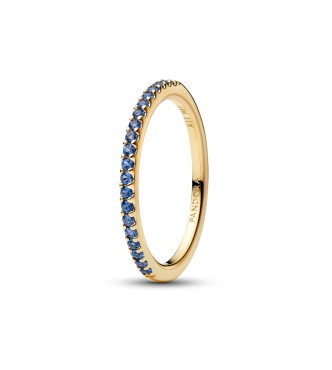 162999C02-56 14k gold-plated ring with skylight blue crystal