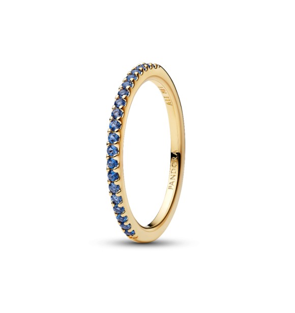 162999C02-56 14k gold-plated ring with skylight blue crystal