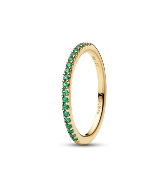 162999C03-52 14k gold-plated ring with ocean green crystal