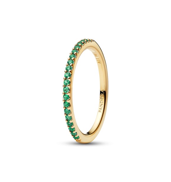 162999C03-56 14k gold-plated ring with ocean green crystal