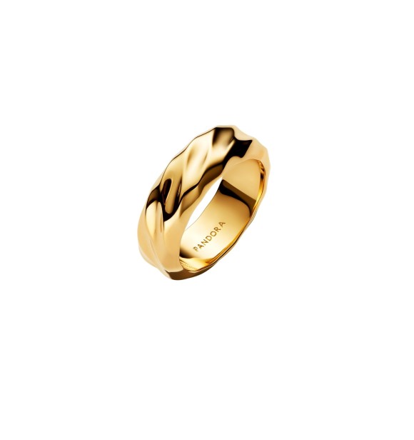 163886C00-58 Rippled 14k gold-plated ring
