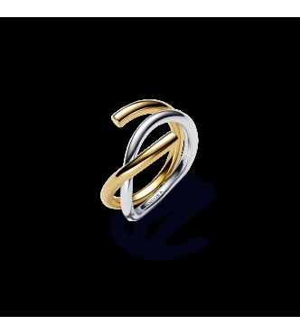 163889C00-50 Organically shaped sterling silver and 14k gold-plated ring