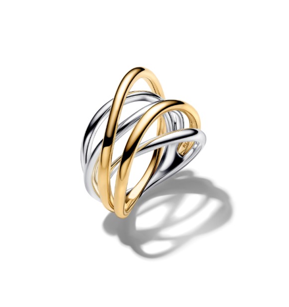 164673C00-54 Sterling silver and 14k gold-plated ring
