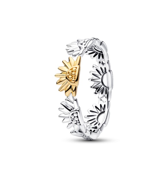 164702C00-56 Sunrise sterling silver and 14k gold-plated ring