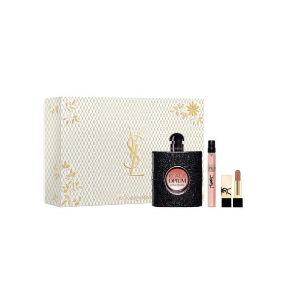 YVES SAINT LAURENT YSL Mixed Lines LF154000 SET 1 PC Set cont.: Black Opium Eau de Parfum 90 ml (Ref.1094917) + Black Opium Eau de Parfum 10 ml + Rouge Pur Couture Lipstick 2 ml