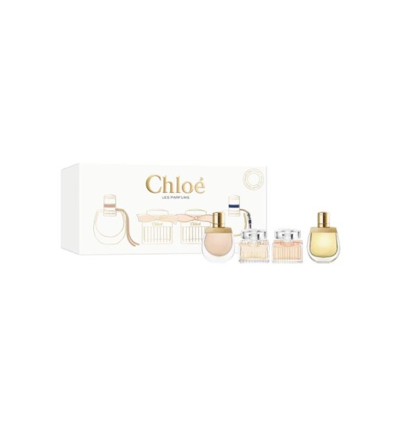 CHLOÉ Chloé 99350215803 COFF 1 PC Coffret cont.: Nomade for Her Eau de Parfum 5 ml + Nomade Nuit D’Egypte for Her Eau de Parfum 5 ml + Eau de Parfum for Her 5 ml + Lumineuse for Her Eau de Parfum 5 ml
