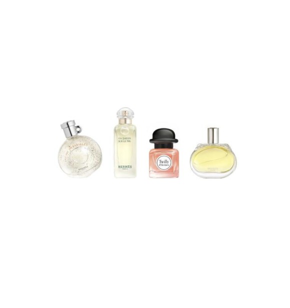 HERMÈS HP 116493V0 Coffret 1 PC Coffret cont.: F24 Eau de Parfum 7,
5 ml + Twilly Eau de Parfum 7,5 ml + Un Jardin Sur Le Nil Eau de Toilette 7,5 ml + Eau des Merveilles Eau de Toilette 7,5 ml