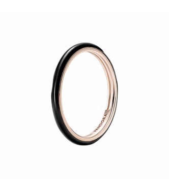 189655C01-54 14k Rose gold-plated ring with black enamel