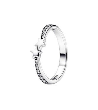 192365C01-50 Stars sterling silver ring with clear cubic zirconia