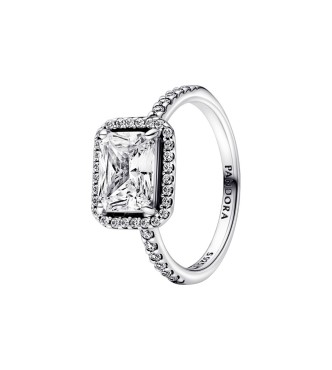 192391C01-58 Sterling silver ring with clear cubic zirconia