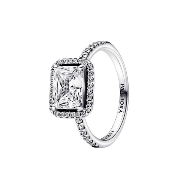 192391C01-54 Sterling silver ring with clear cubic zirconia