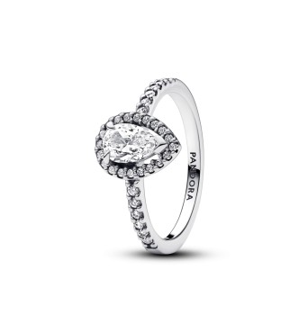 192835C01-48 Sterling silver ring with clear cubic zirconia