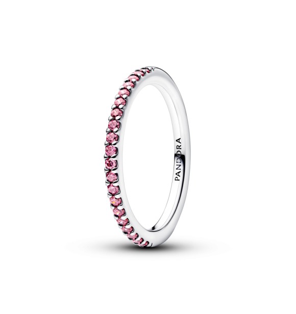 PANDORA 192999C02 Sterling silver ring with fancy pink cubic zirconia