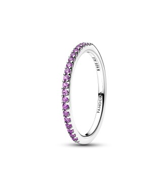 192999C04-54 Sterling silver ring with fancy purple cubic zirconia
