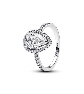 193012C01-54 Sterling silver ring with clear cubic zirconia