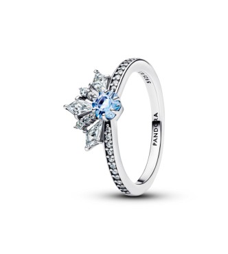 PANDORA 194134C01 Anillo de plata esterlina de Elsa de Disney Frozen con cristal azul agua y circonita cúbica transparente