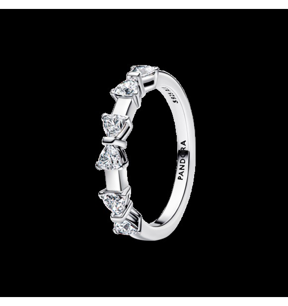 PANDORA 194233C01 Anillo de plata de ley con forma de lazo y circonitas cúbicas transparentes