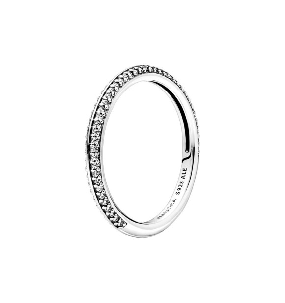 199679C01-52 Sterling silver ring with clear cubic zirconia