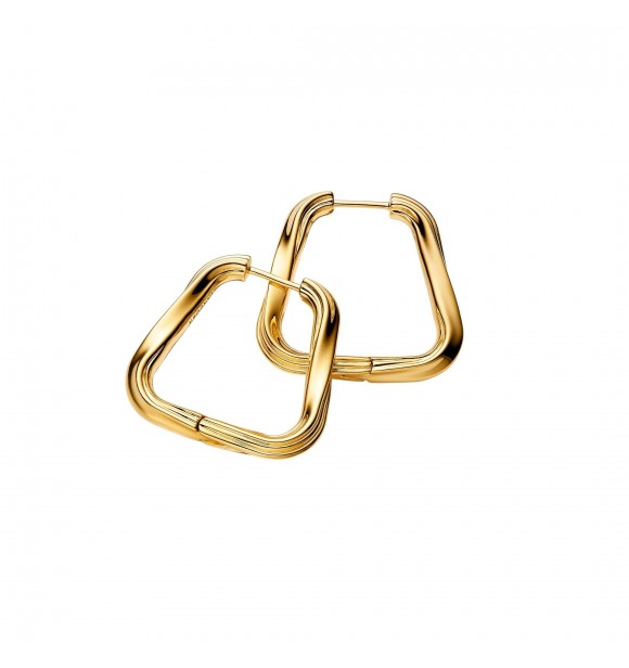 PANDORA 263876C00 Twisted 14k gold-plated hoop earrings