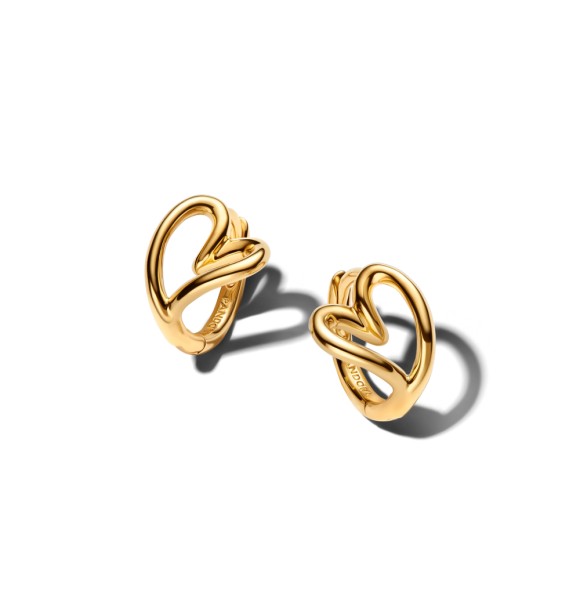 PANDORA 264359C00 Heart 14k gold-plated hoop earrings