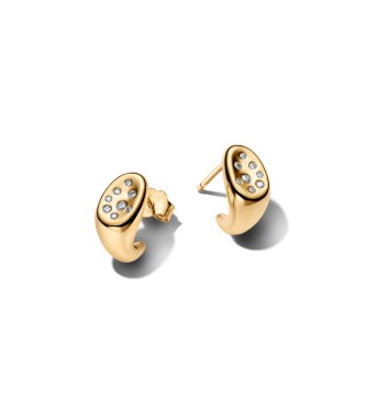 264661C01 14k gold-plated stud earrings with clear cubic zirconia