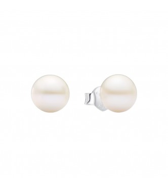 PANDORA 293169C01 Pendientes de plata de primera ley con perla cultivada de agua dulce tratada en color blanco de 7 mm