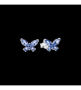PANDORA 294230C01 Pendientes de mariposa de plata de ley con cristal azul aciano