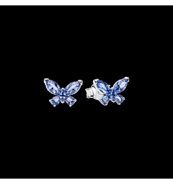 PANDORA 294230C01 Pendientes de mariposa de plata de ley con cristal azul aciano