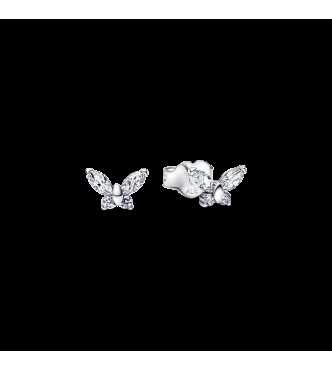 PANDORA 294263C01 Pendientes de mariposa de plata de ley con circonitas cúbicas transparentes