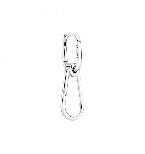 Sterling silver hoop connector earring