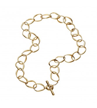 PANDORA 363881C00 Organically shaped link 14k gold-plated necklace