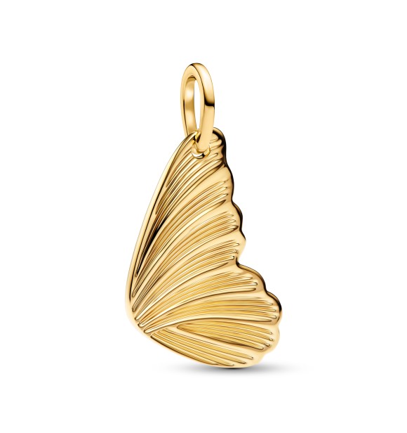 PANDORA Engravable butterfly wing 14k gold-plated pendant