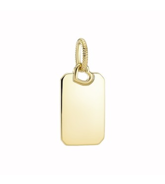 368611C00 Engravable rectangle 14k gold-plated pendant