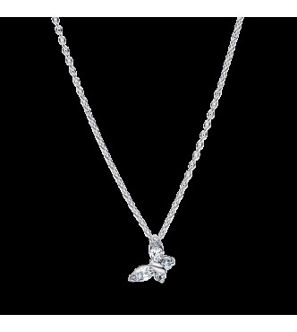 PANDORA 394266C01 Collar de plata de ley con forma de mariposa y circonitas cúbicas transparentes