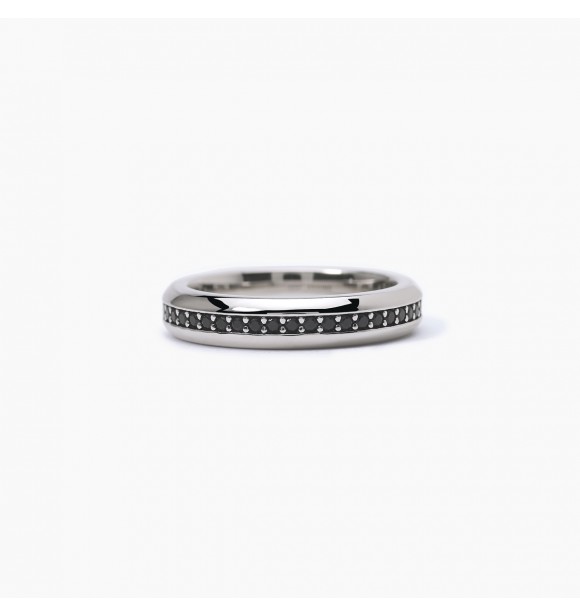 Anillo de plata 925 rodiada con circonitas negras 1,
50 mm, talla 19