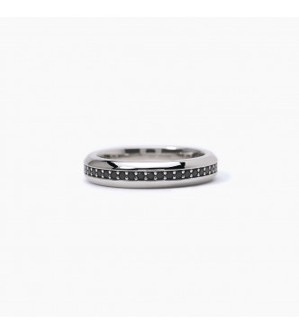 Anillo de plata 925 rodiada con circonitas negras 1,
50 mm, talla 21