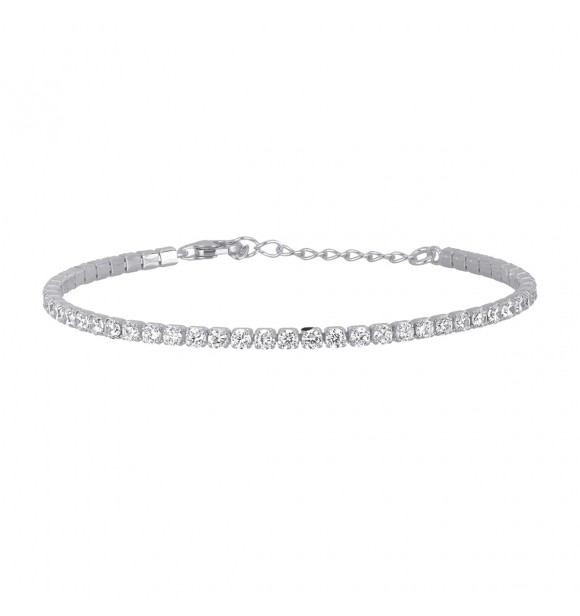 Pulsera de plata 925 rodiada con circonitas