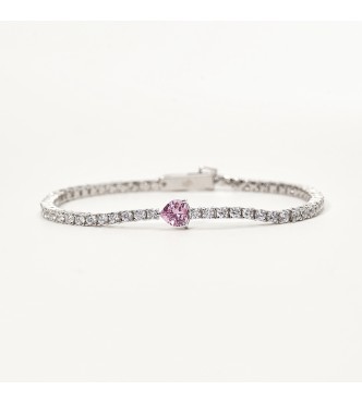 Bracciale in argento 925/ rodiato, larghezza 2.80 mm,
 misura M, lunghezza cm 18 con zirconi bianc