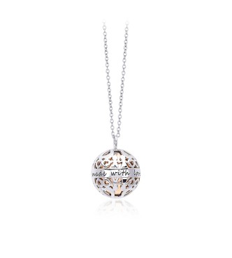 Gargantilla de plata 925,
 chapada en oro rosa de 18k, latón llamador de angele
