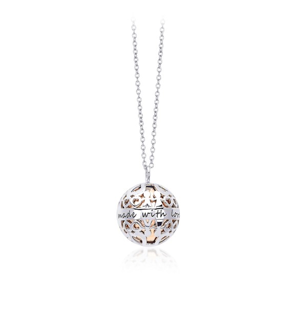 Gargantilla de plata 925,
 chapada en oro rosa de 18k, latón llamador de angele