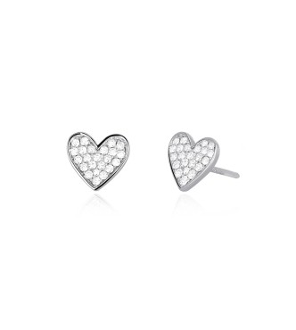 Pendientes de plata 925, corazon con circonitas