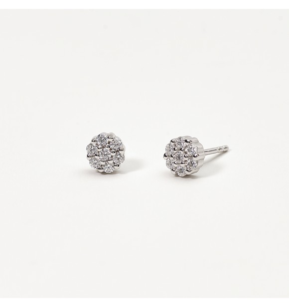 Pendientes de plata 925 rodiada con circonitas 1,
75 mm