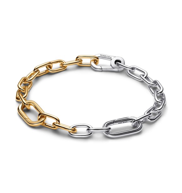 563689C00-1 Sterling silver and 14k gold-plated link bracelet