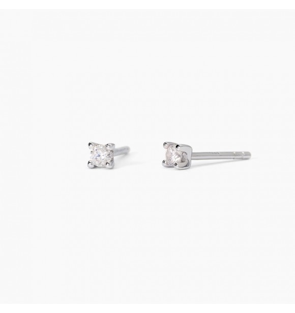 Pendientes de plata 925 rodiada con circonitas blancas 2,
5 mm