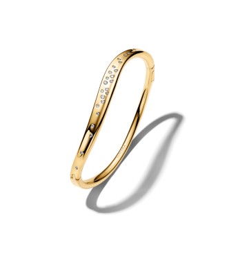 564655C01-2 14k gold-plated bangle with clear cubic zirconia